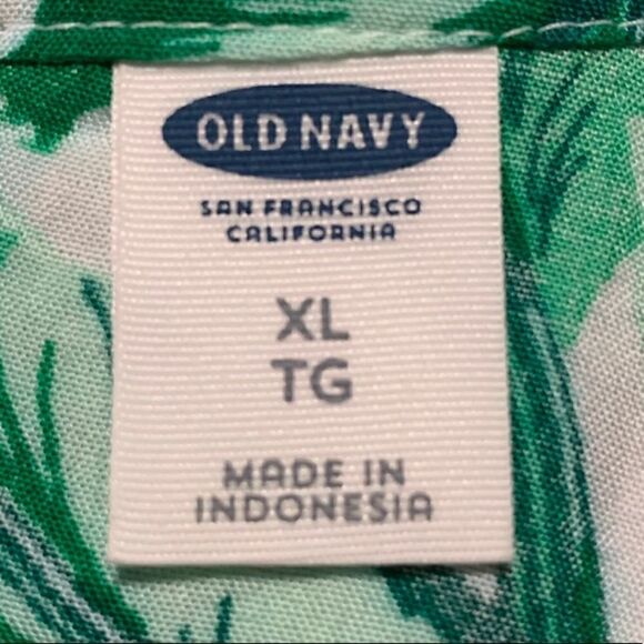 Old Navy Green Palm Print Sleeveless Top Sz XL - Picture 4 of 6